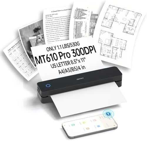Нов Мини безжичен термопринтер A4, Bluetooth, 300dpi за iOS/Android/PC