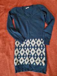 Rochie tricotata lână Lavand, stare foarte bună