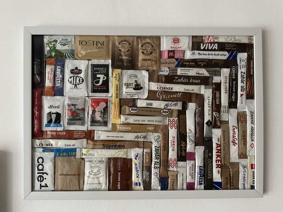 tablou din pliculețe de zahăr