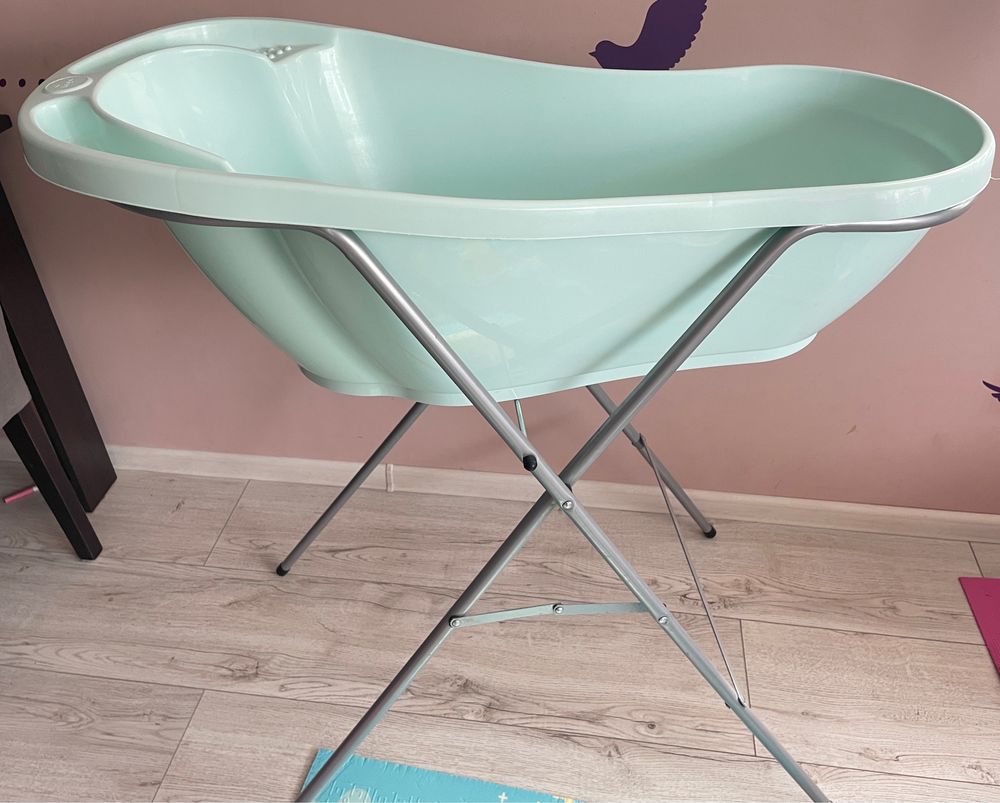 Бебешка вана със стойка + подложка за къпане