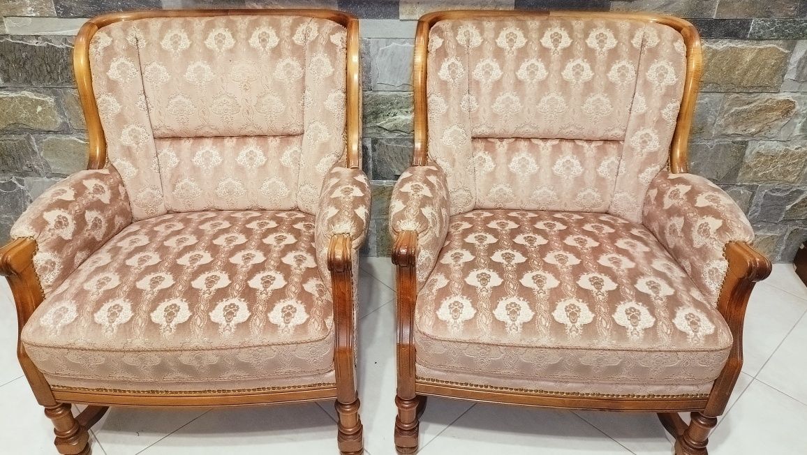 Комплект диван триместен с два фотьойла , Рустик стил !