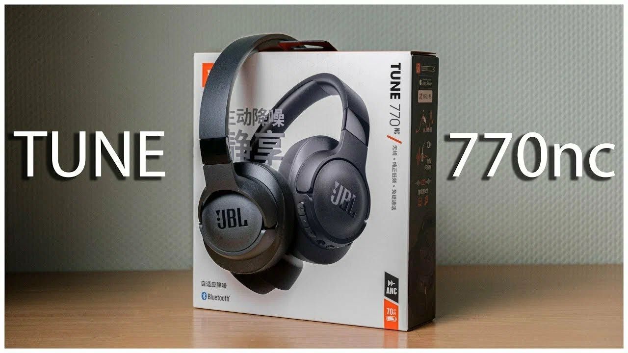 Беспроводные наушники JBL Tune 770 NC, mini jack 3.5 mm, черный