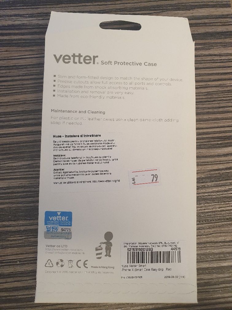 Husa de protectie Vetter Smart Case Easy Grip pentru Apple iPhone X