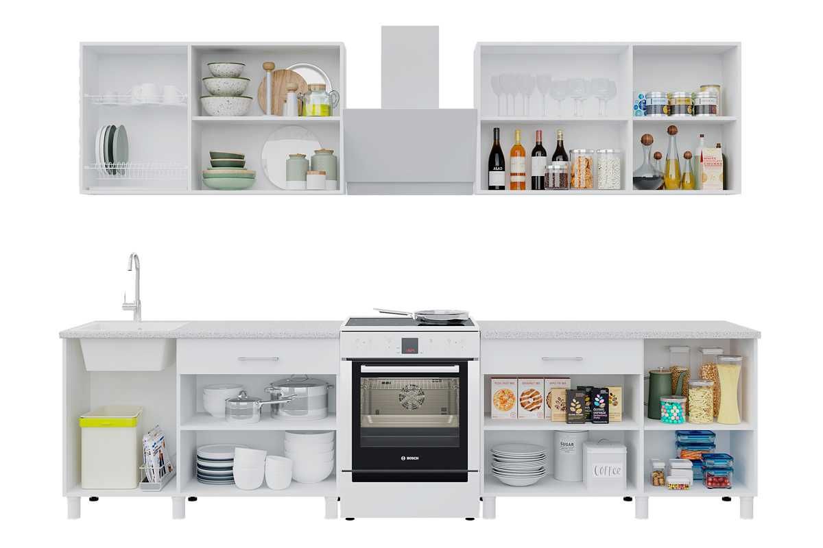 Комплект мебели для кухни Тренд Сонома/Белый 2,4м