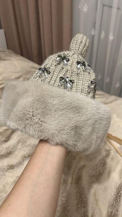 Шапка норковая стильная
