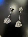 Обеци Swarovski сребърни с бял камък