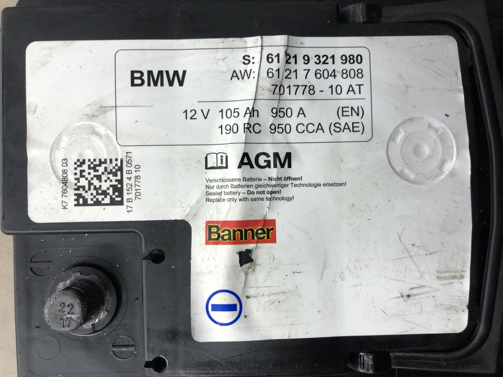 Baterie 105 ah agm oem Bmw