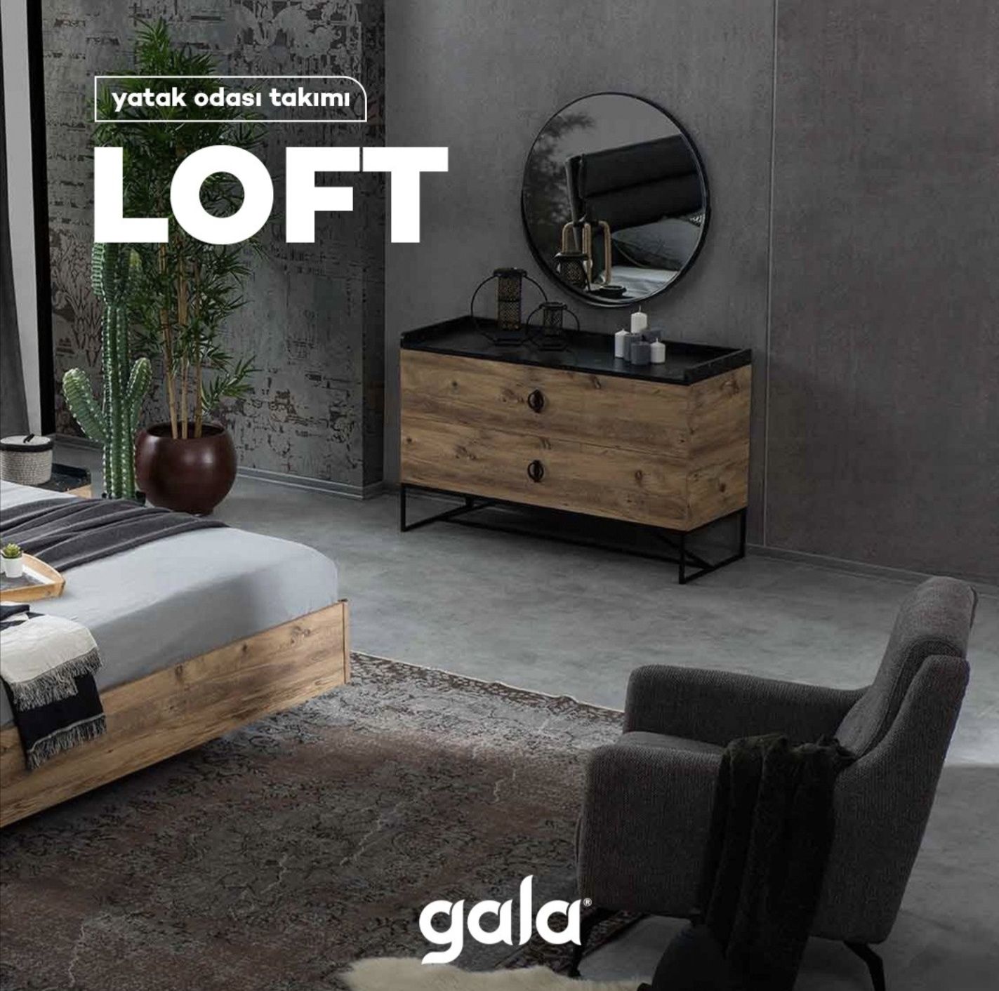 Скрин с чекмеджета Gala Mobilya Loft