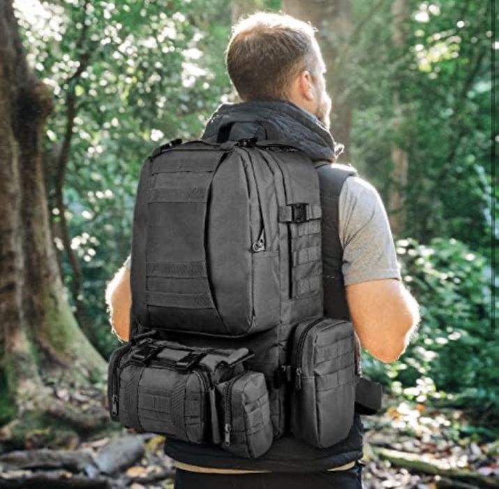 55L тактическа раница 4в1 Military военна водоустойчива туризъм  Molle