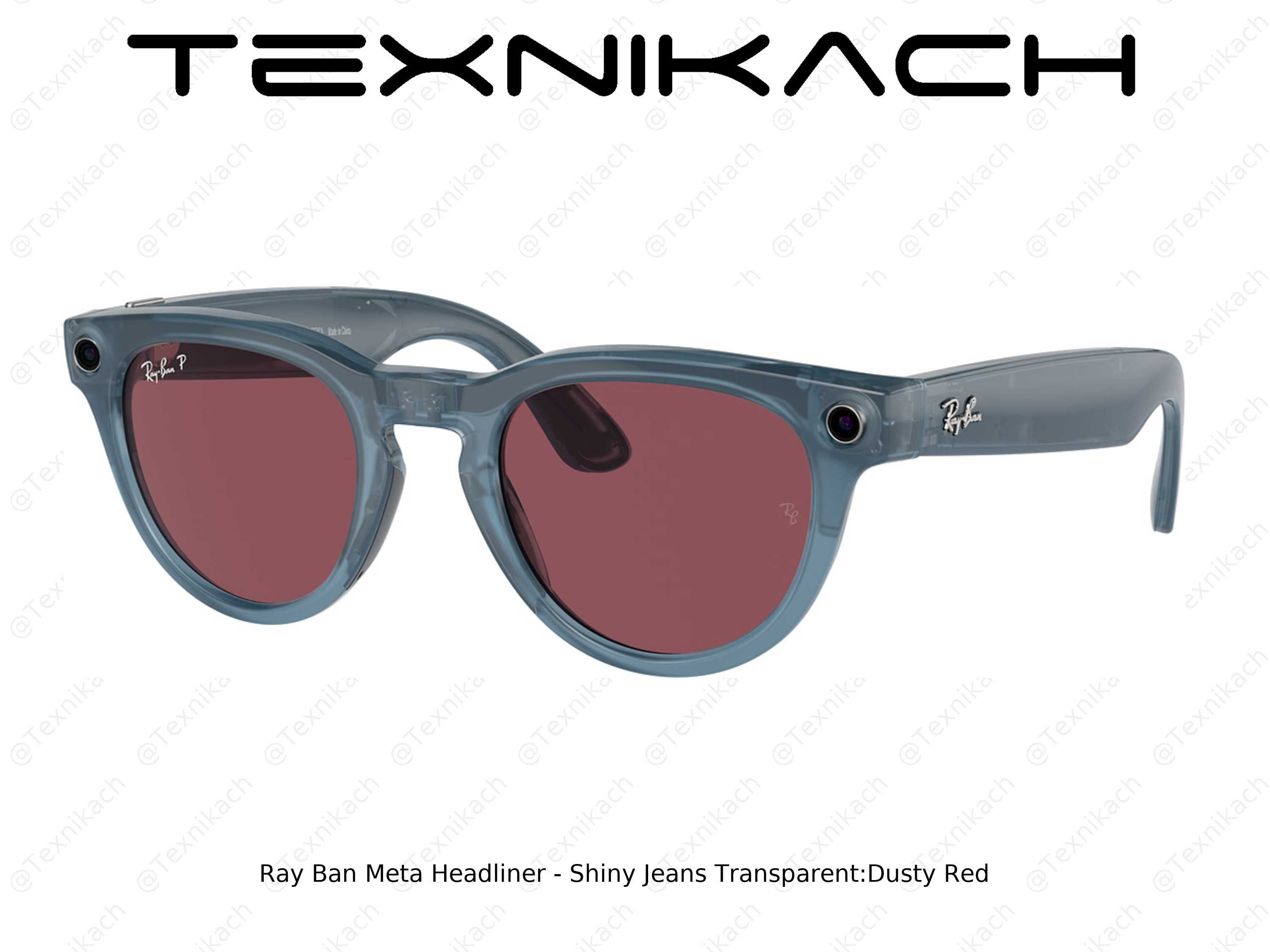 Ray Ban Meta Headliner - Shiny Jeans Transparent Dusty Red
