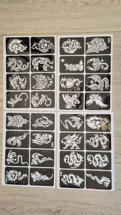Set 24 sabloane pentru tatuaje temporate cu Henna