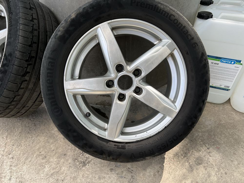 Джанти 7J  5x112 Ауди Audi + подарък Continental  205/55/16 дот 19г.
