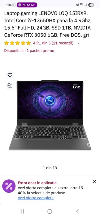 Laptop gaming Lenovo nou