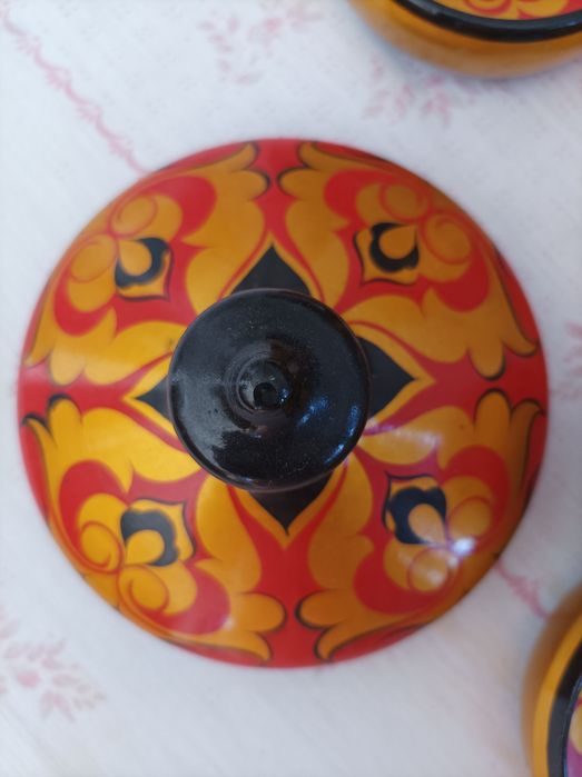 Дървен сет  ХОХЛОМА за декорация или използване