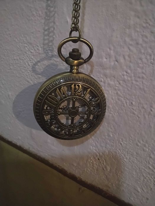 Ceas de buzunar clasic,cu lanț,mecanism quartz,nou