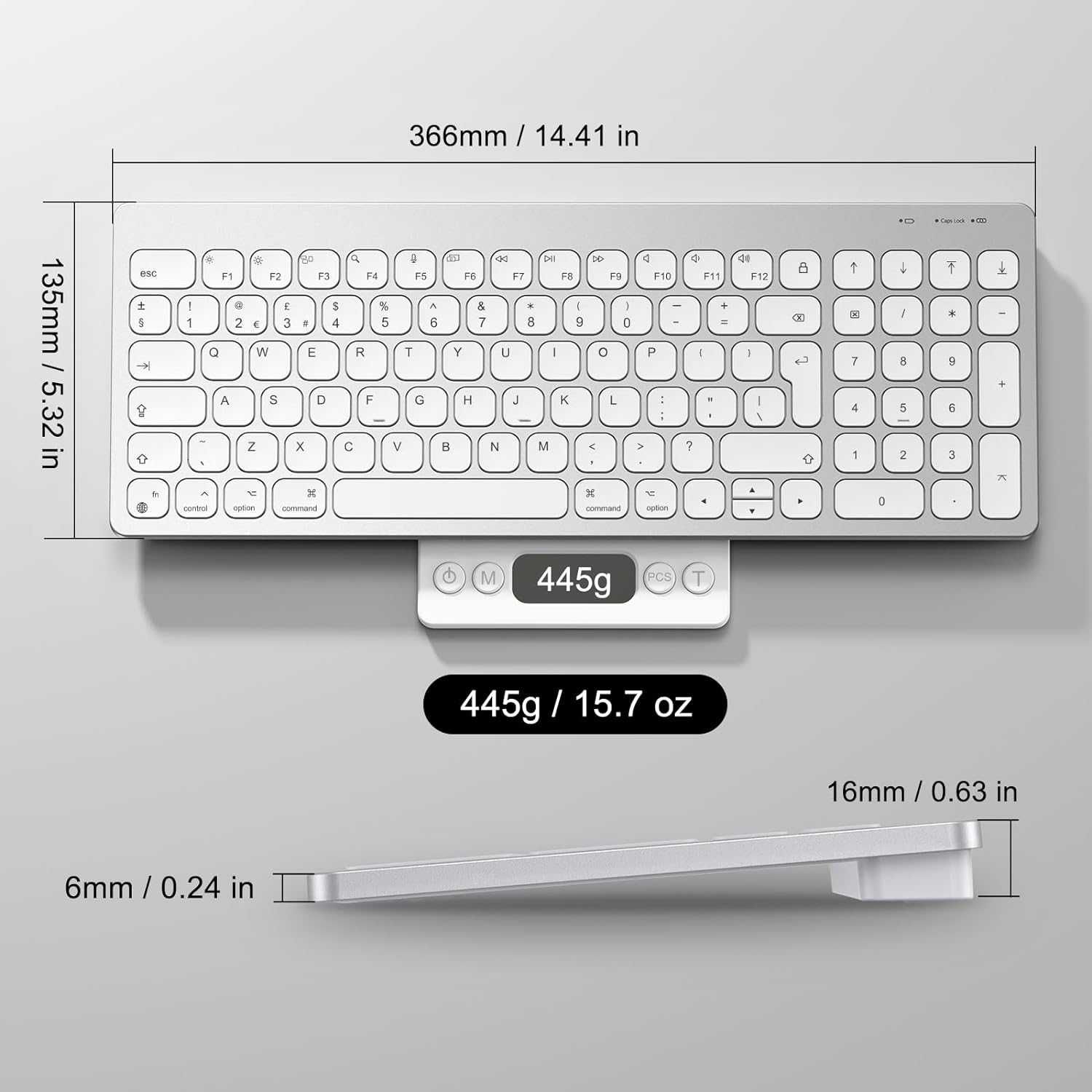Bluetooth клавиатура OMOTON за Mac, ултратънка преносима безжична