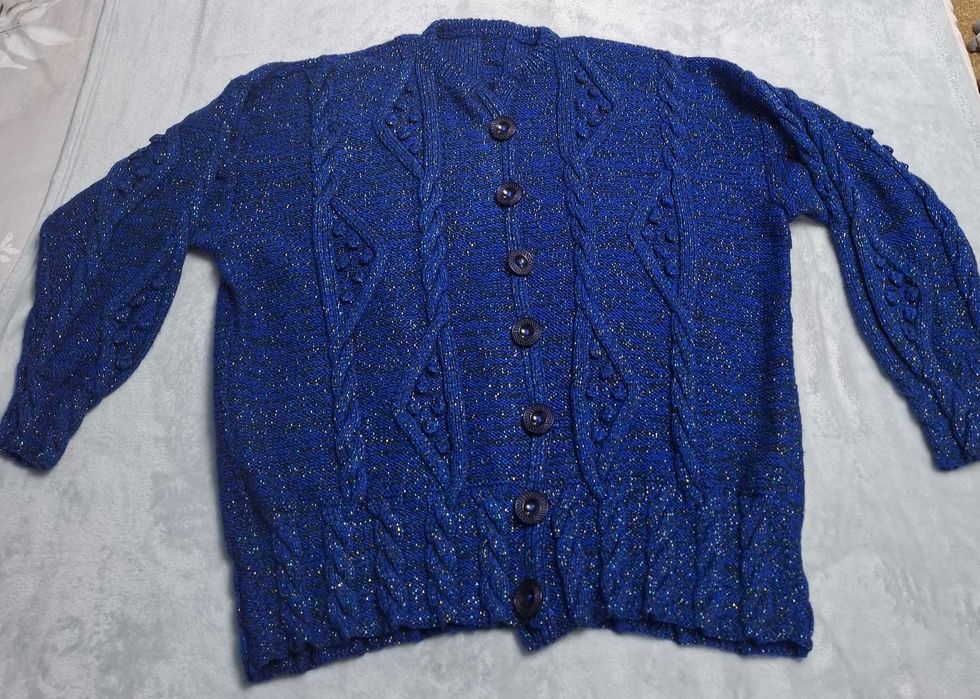 Jacheta albastra groasa, cu nasturi, 3XL-46