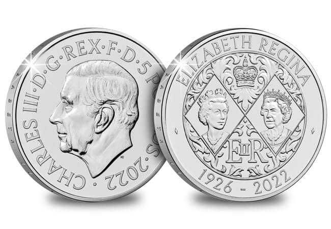 Marea Britanie 5 POUNDS 2022 -Primul Portret al Regelui CHARLES III-BU