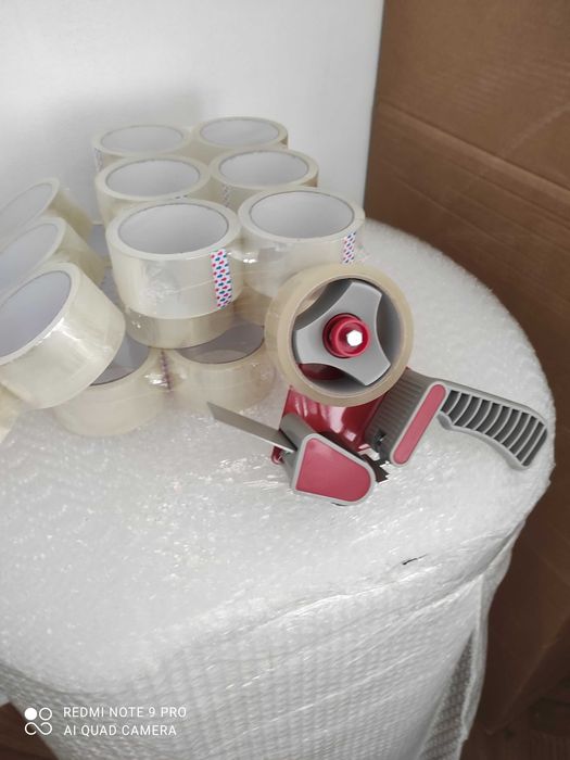 Pachet promoțional folie cu bule + banda adeziva + dispenser scotch