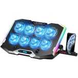 Cooler laptop, Suport de Racire RGB cu 8 Ventilatoare, 6 Trepte Reglab