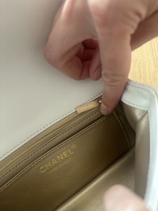 geanta piele naturala alba