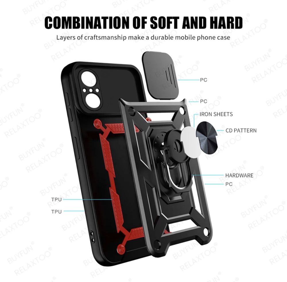 Husa hybrid ARMOR cu inel si protectie la camere pt Huawei Nova 9 SE