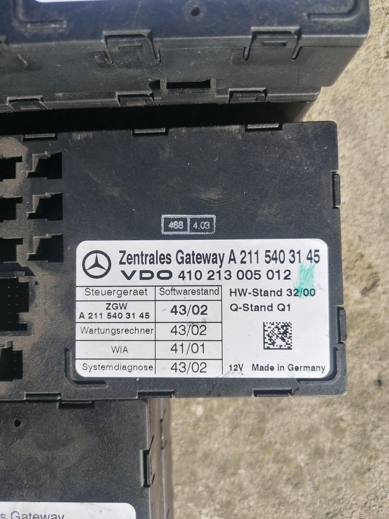 Zentrales gateway модул за Mercedes W211 W219 W164 W251 X164 ZGW