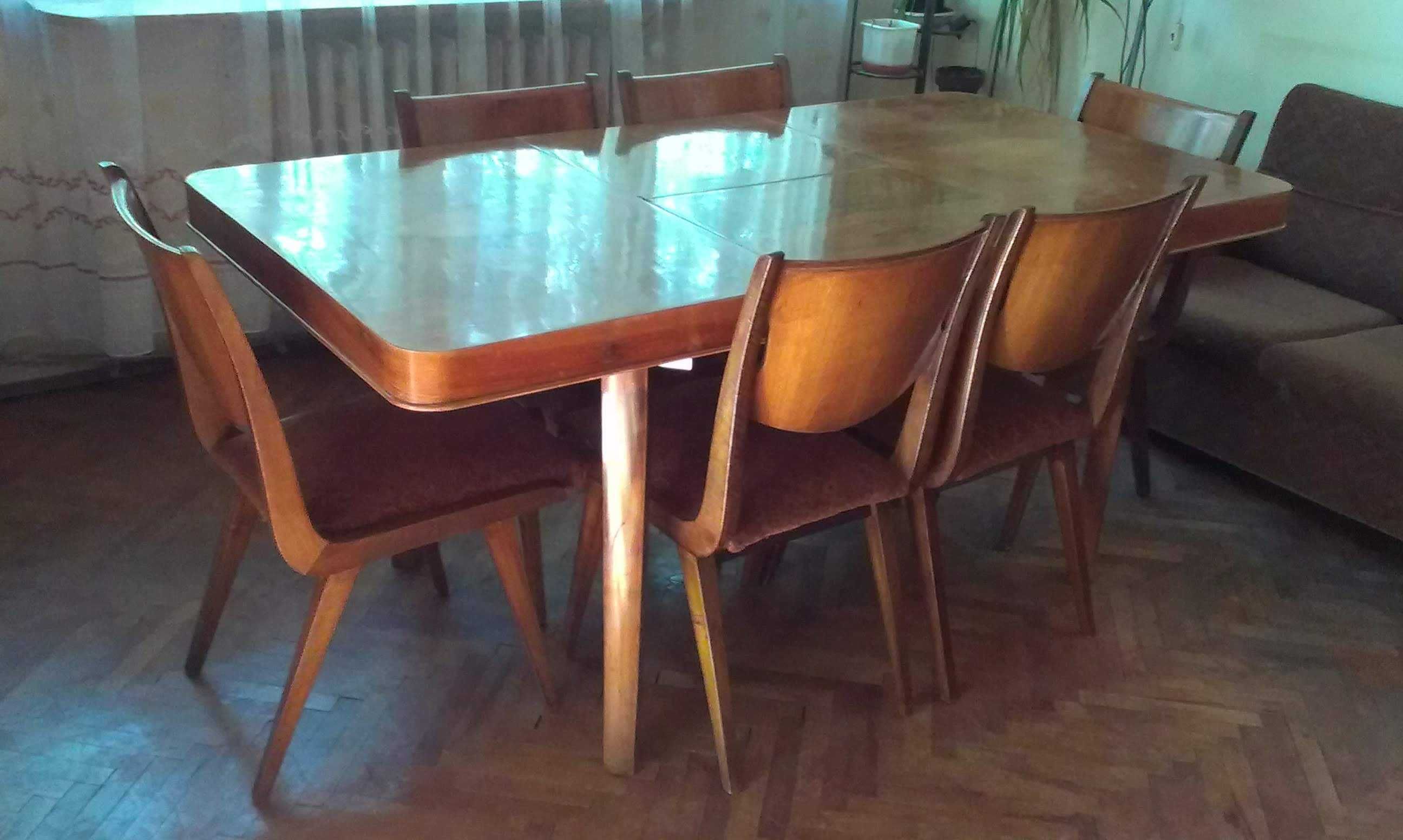 ретро комплект, трапезна маса със столове!