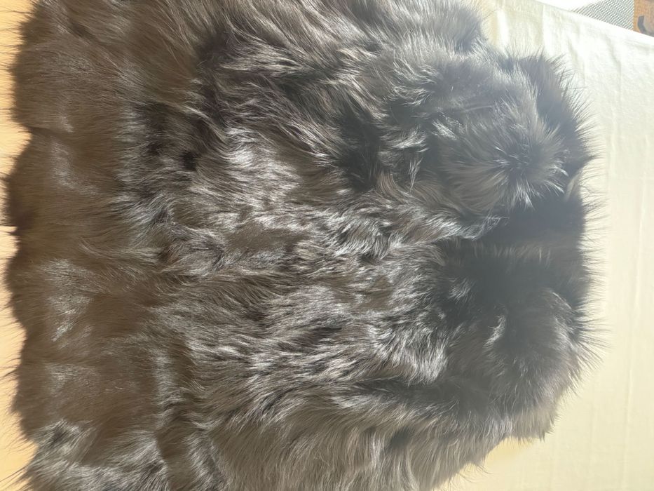 естествена кожа с косъм елек