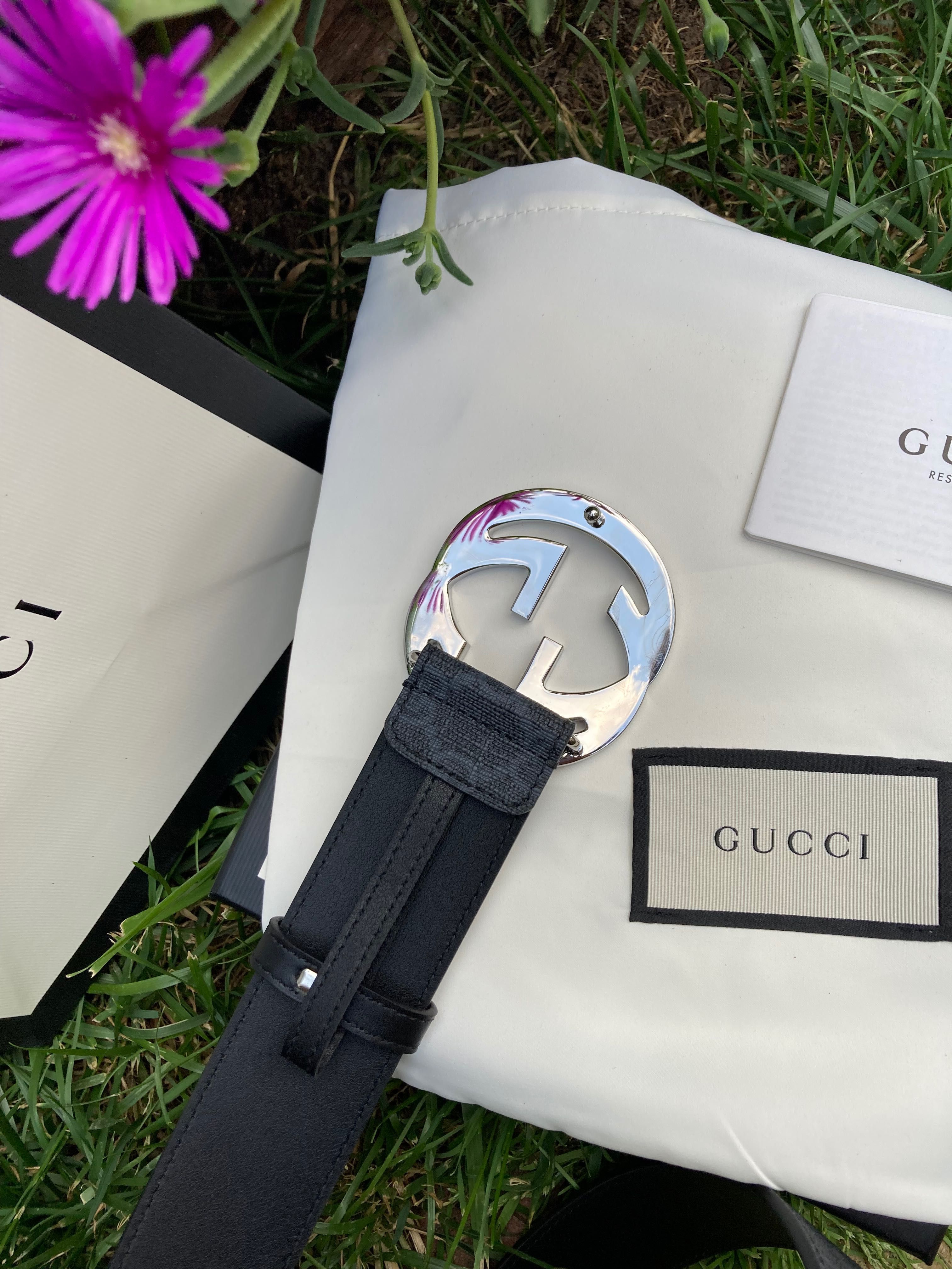 Curea originala Gucci GG Supreme belt with G buckle noua cu factura