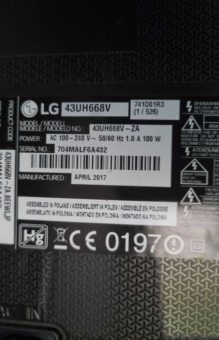 TV LG 43UH668V - piese de schimb