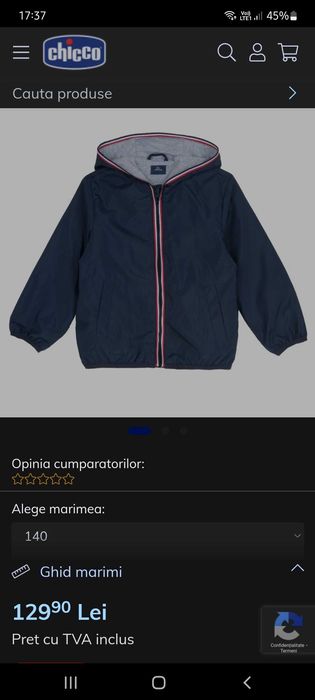 Jacheta antivant Chicco marimea 80