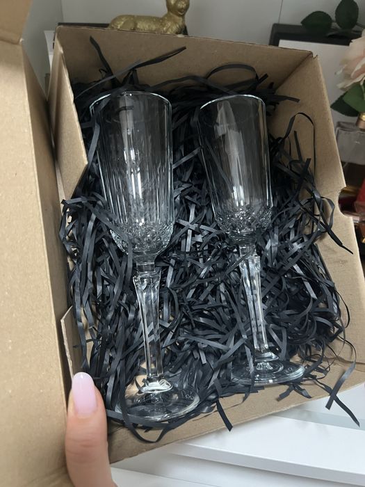 Pahare pahar sampanie flute cristal bohemia cadou miri nunta