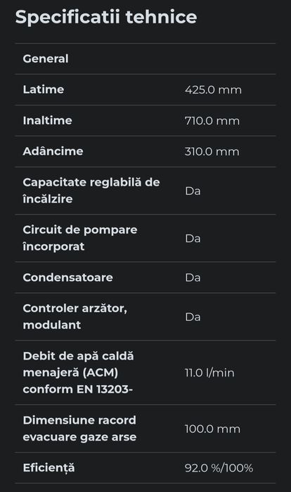 Vând centrala Cazan Combi Semiatek Condens 24 - 23Kw, Saunier Duval, k