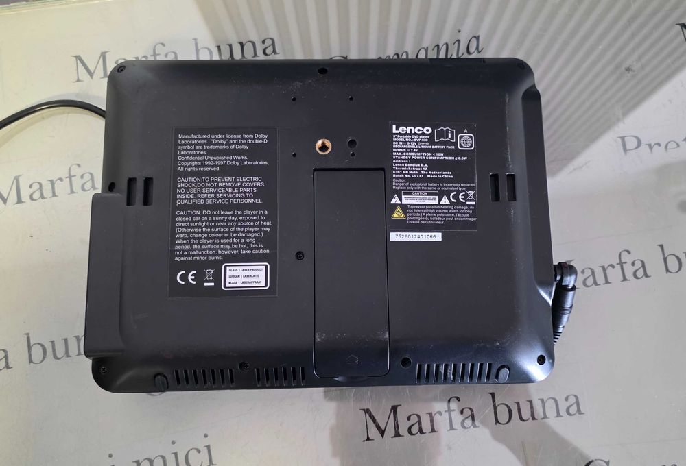 Dvd player portabil Lenco - 9 inch cu usb ,card,mp3,divx video