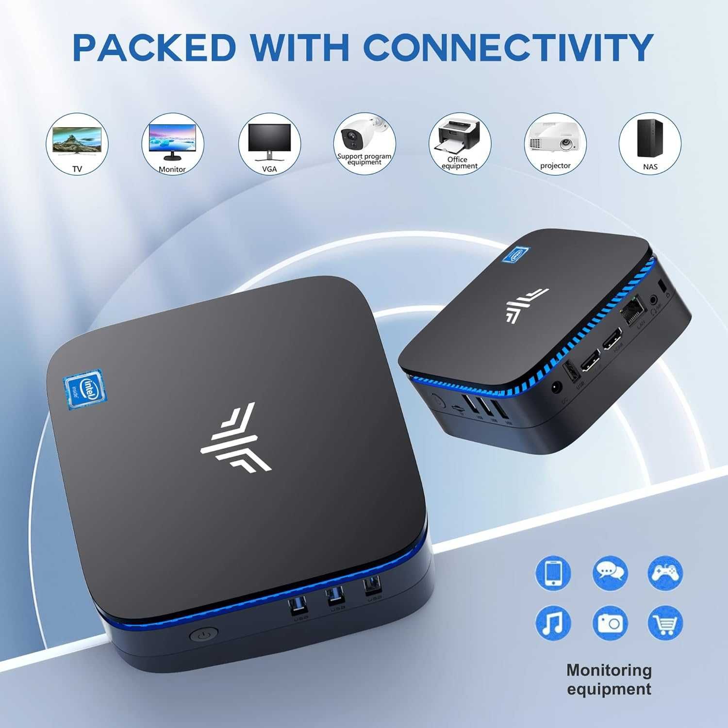 Mini PC AK1 Pro,8GB/256GB M.2 SSD,Windows 11Pro, negru,sigilat