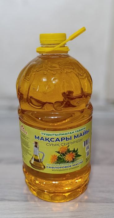 Сафлоровое масло, табиғи мақсары майы, нерафинированное сафлоровое