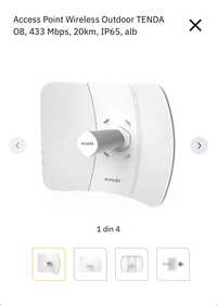 Access Point Wireless Outdoor TENDA O8, 433 Mbps, 20km, IP65, alb