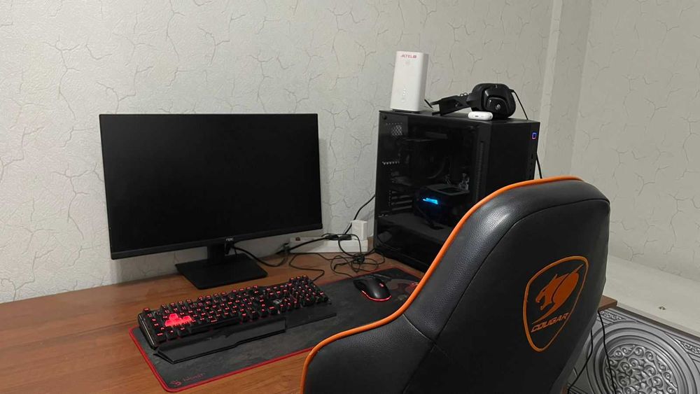 Комплект Игровой Компьютер + кресло геймерская + роутер