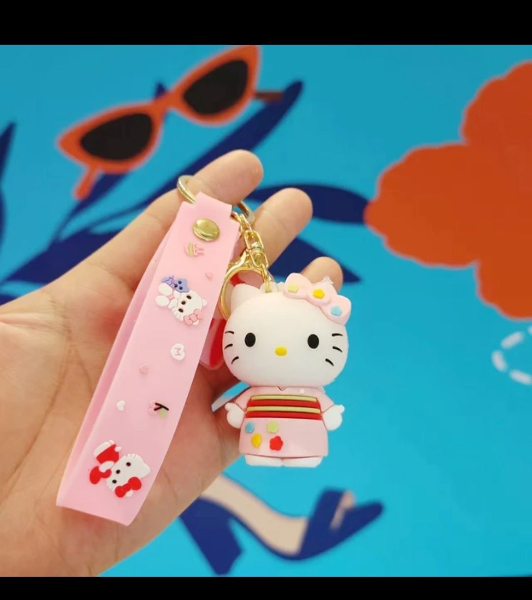 Breloc, silicon, figurina Hello Kitty, 6 cm