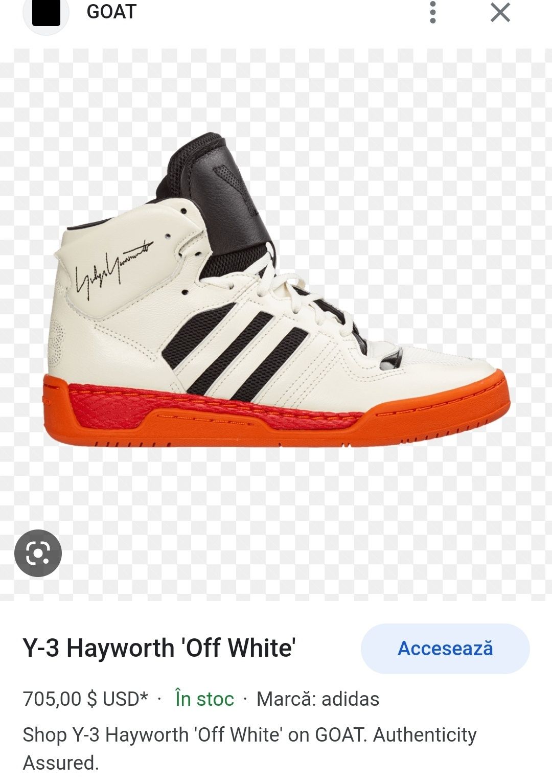 Adidas Y-3 yohji yamamoto Hayworth,,Off white" 42
