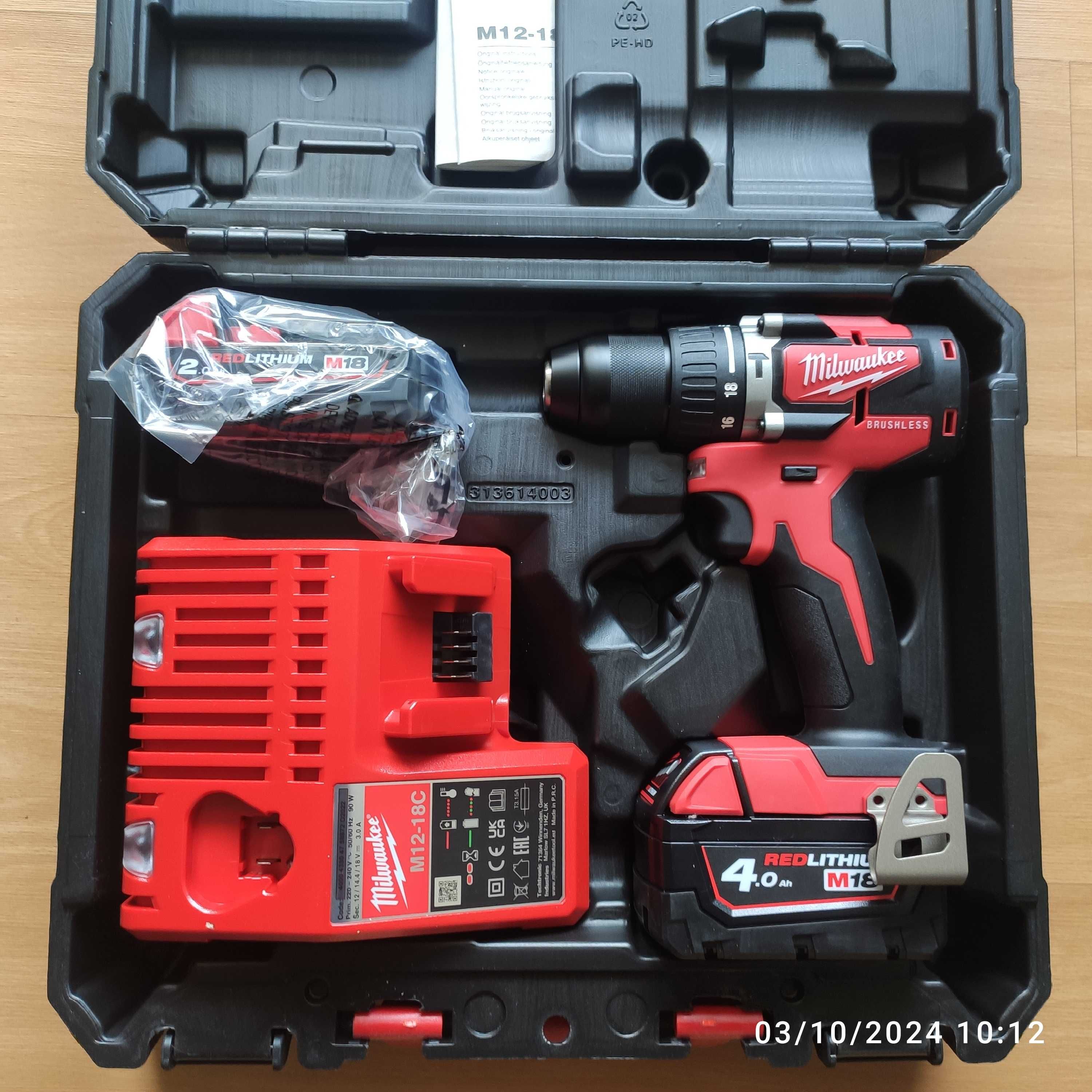 Vand masina de gaurit cu acumulator Milwaukee M18 CBLPD