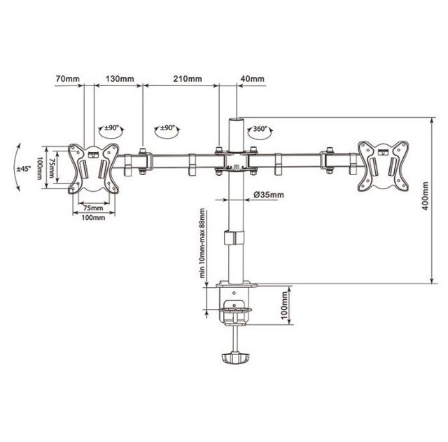 Suport Monitoare Birou 13 - 27 Inch Suport Birou Monitoare 13-27 Inch