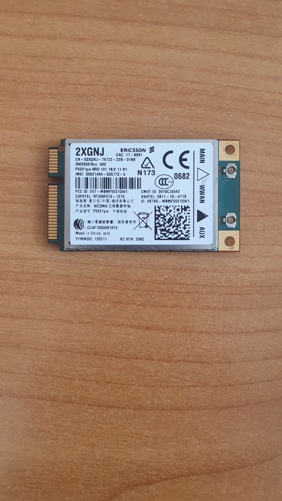 Dell wwan 3G mini card