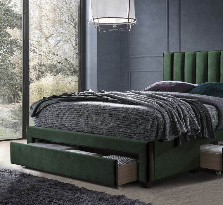 Тапицирано легло Grace Тъмнозелено 140/200