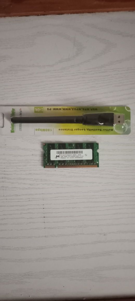 продам вай фай адаптер новый и оперативку ddr2 2Gb на ноут