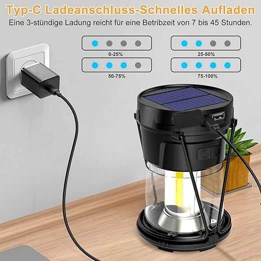 Lampă camping reîncărcabilă 3000 mAh - lanternă și Power Bank