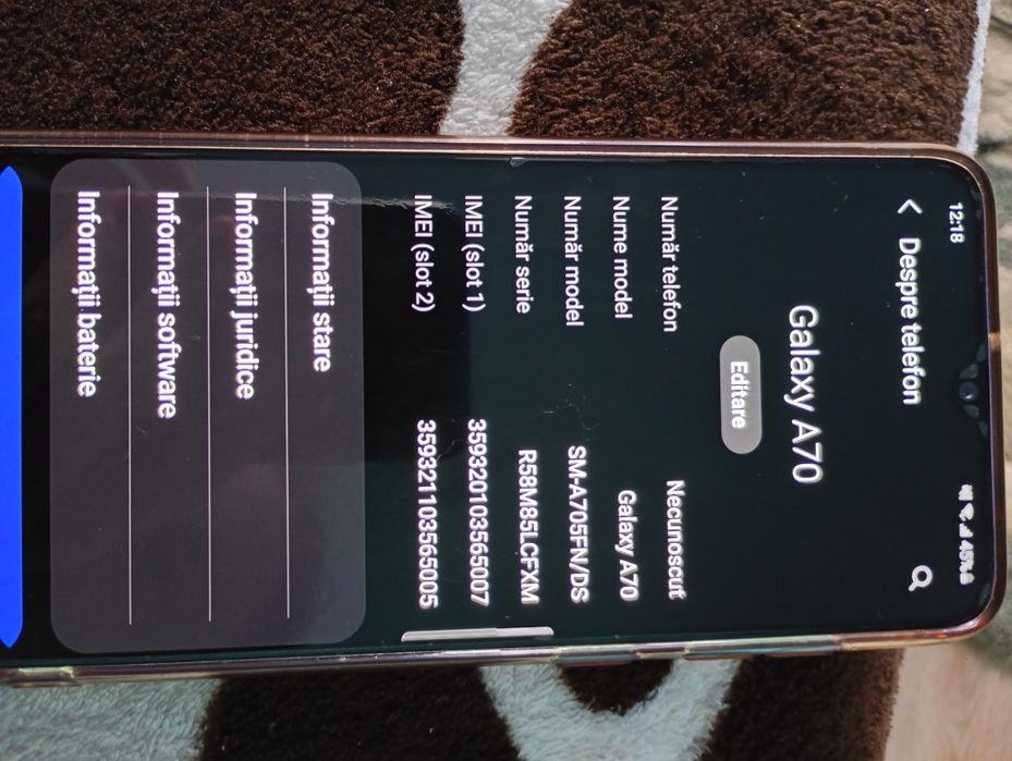 Samsung a70 cu încărcător rapid