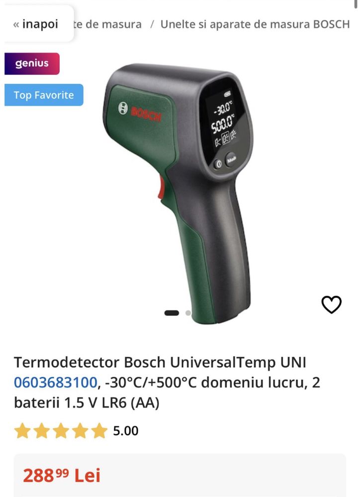 Termodetector Bosch UniversalTemp, -30 °C/+500