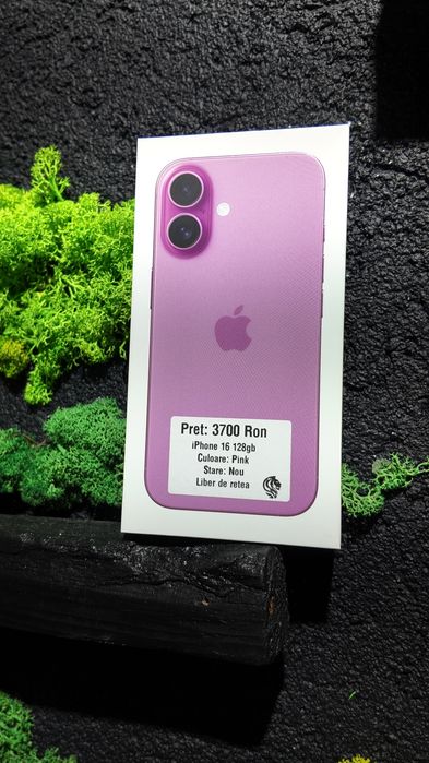 iPhone 16 128gb Pink Neverlocked  Nou  Sigilat/Fact+Garantie